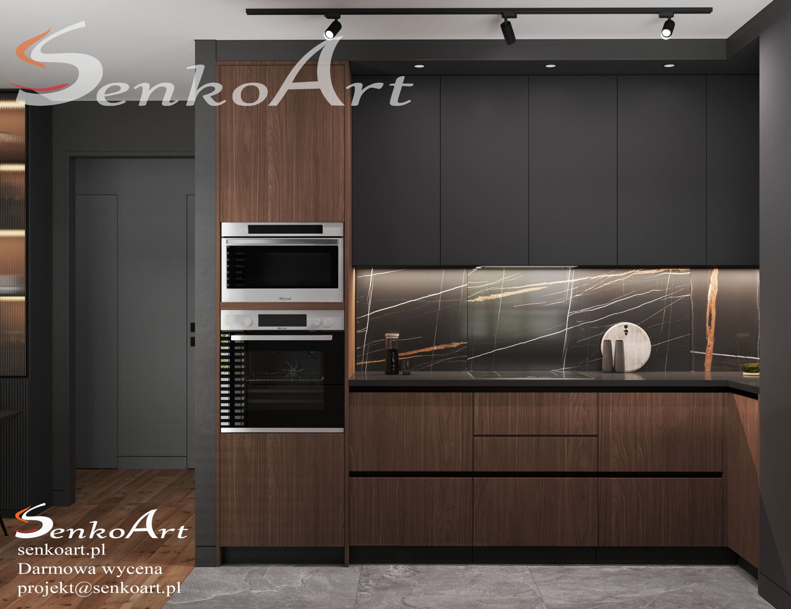 Projekt kuchni z jadalnią